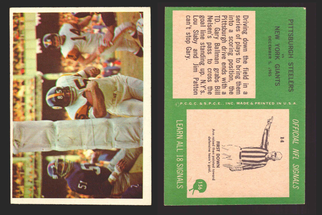 1966 Philadelphia Football NFL Trading Card You Pick Singles #100-196 VG/EX 156 Steelers Play: Gary Ballman  - TvMovieCards.com