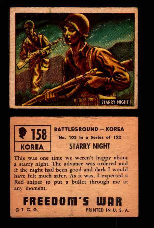 1950 Freedom's War Korea Topps Vintage Trading Cards You Pick Singles #101-203 #158  - TvMovieCards.com