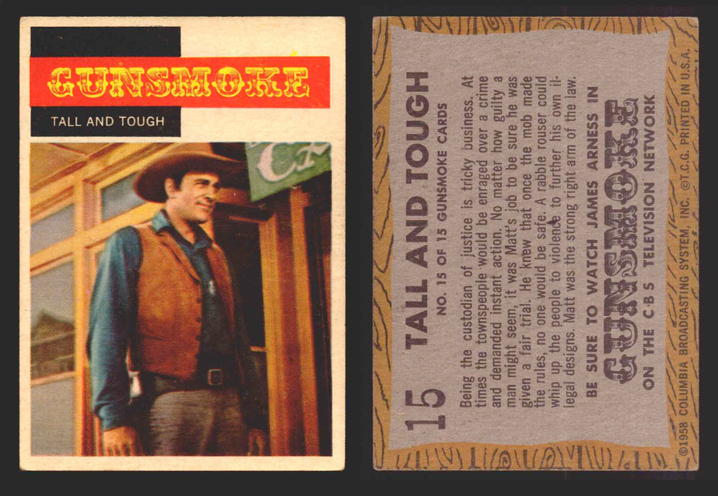 1958 TV Westerns Topps Vintage Trading Cards You Pick Singles #1-71 15   Tall and Tough  - TvMovieCards.com