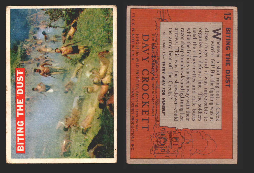 Davy Crockett Series 1 1956 Walt Disney Topps Vintage Trading Cards You Pick Sin 15   Biting the Dust  - TvMovieCards.com