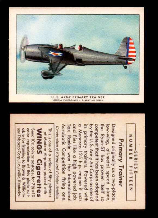 1941 Modern American Airplanes Series B Vintage Trading Cards Pick Singles #1-50 15	 	U.S. Army Primary Trainer  - TvMovieCards.com