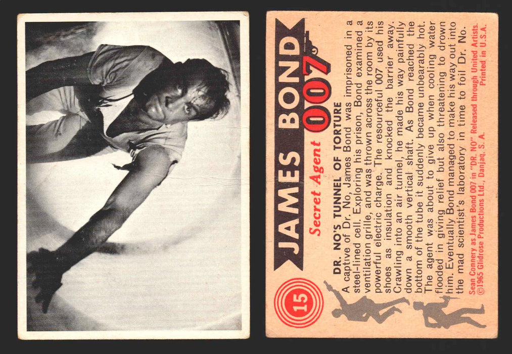 1965 James Bond 007 Glidrose Vintage Trading Cards You Pick Singles #1-66 15   Dr. No's Tunnel Of Torture  - TvMovieCards.com
