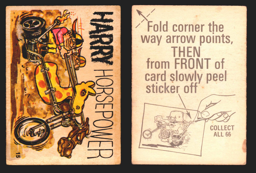 1972 Silly Cycles Donruss Vintage Trading Cards #1-66 You Pick Singles #15 Harry Horsepower  - TvMovieCards.com