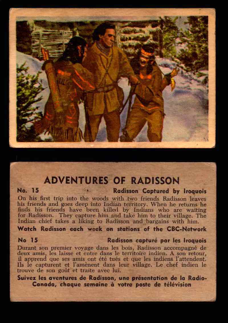 1957 Adventures of Radisson (Tomahawk) TV Vintage Card You Pick Singles #1-50 #15  - TvMovieCards.com