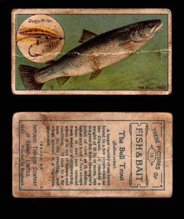 1910 Fish and Bait Imperial Tobacco Vintage Trading Cards You Pick Singles #1-50 #15 The Bull Trout  - TvMovieCards.com
