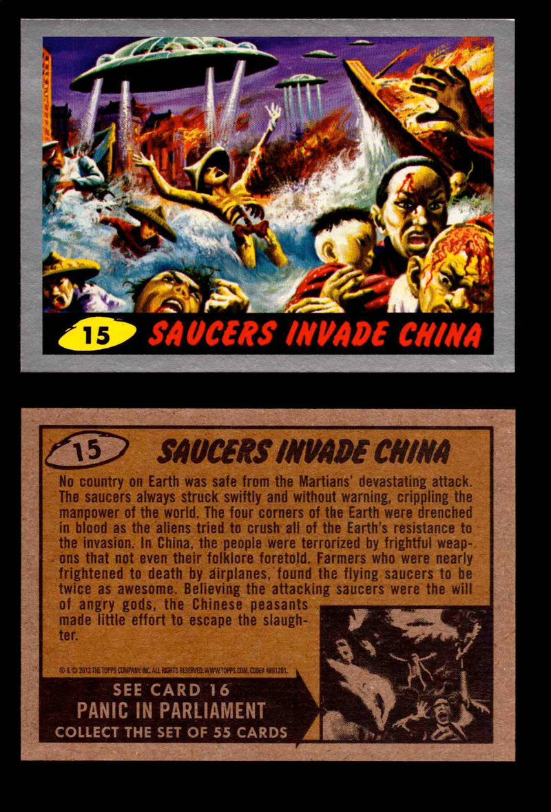2012 Mars Attacks Silver Parallel You Pick Single Trading Card #1-55 Topps #15  - TvMovieCards.com