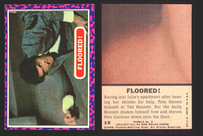 1969 The Mod Squad Vintage Trading Cards You Pick Singles #1-#55 Topps 15   Floored!  - TvMovieCards.com