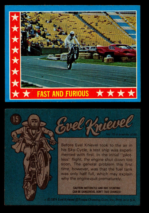 Evel Knievel Topps 1974 Vintage Trading Cards You Pick Singles #1-60 #15  - TvMovieCards.com
