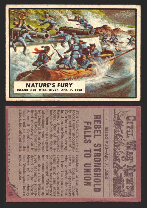 1962 Civil War News Topps TCG Trading Card You Pick Single Cards #1 - 88 15   Nature's Fury  - TvMovieCards.com