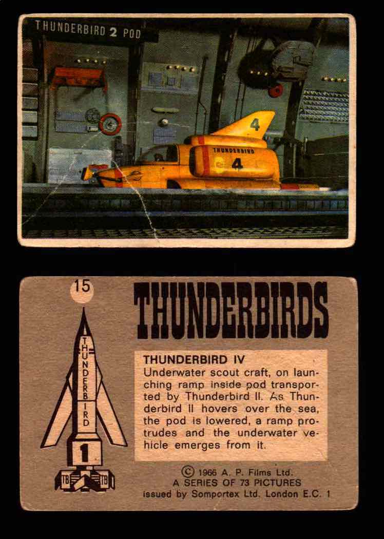 Thunderbirds Vintage Trading Card Singles #1-72 Somportex 1966 #15  - TvMovieCards.com