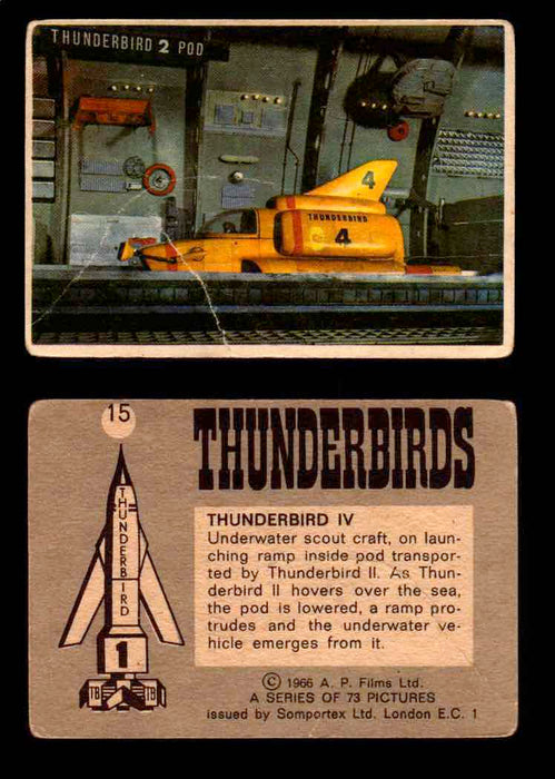 Thunderbirds Vintage Trading Card Singles #1-72 Somportex 1966 #15  - TvMovieCards.com