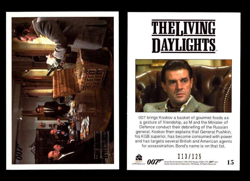 James Bond Archives The Living Daylights Gold Parallel Card You Pick Single 1-55 #15  - TvMovieCards.com