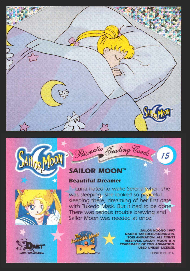 1997 Sailor Moon Prismatic You Pick Trading Card Singles #1-#72 No Cracks 15   Beautiful Dreamer  - TvMovieCards.com