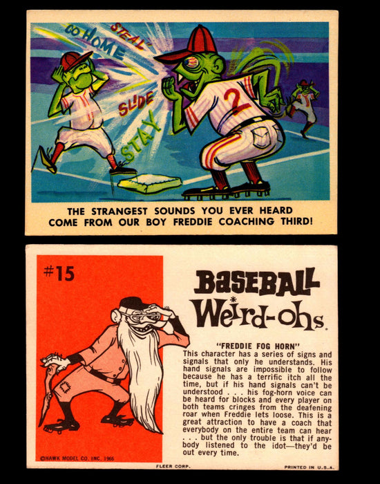 Weird-ohs BaseBall 1966 Fleer Vintage Card You Pick Singles #1-66 #15 Freddie Fog Horn  - TvMovieCards.com