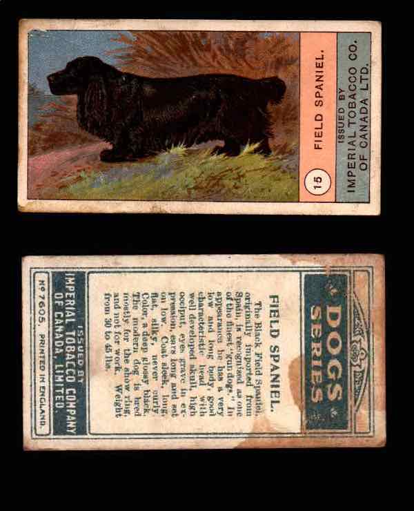 1924 Dogs Series Imperial Tobacco Vintage Trading Cards U Pick Singles #1-24 #15 Field Spaniel  - TvMovieCards.com