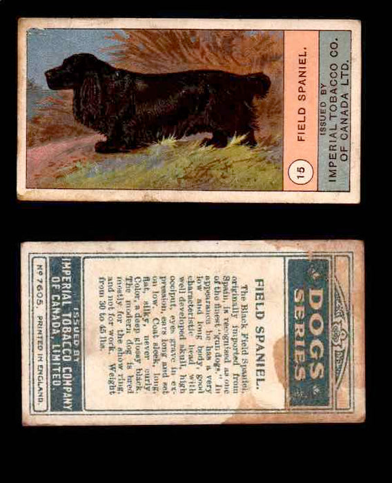 1924 Dogs Series Imperial Tobacco Vintage Trading Cards U Pick Singles #1-24 #15 Field Spaniel  - TvMovieCards.com