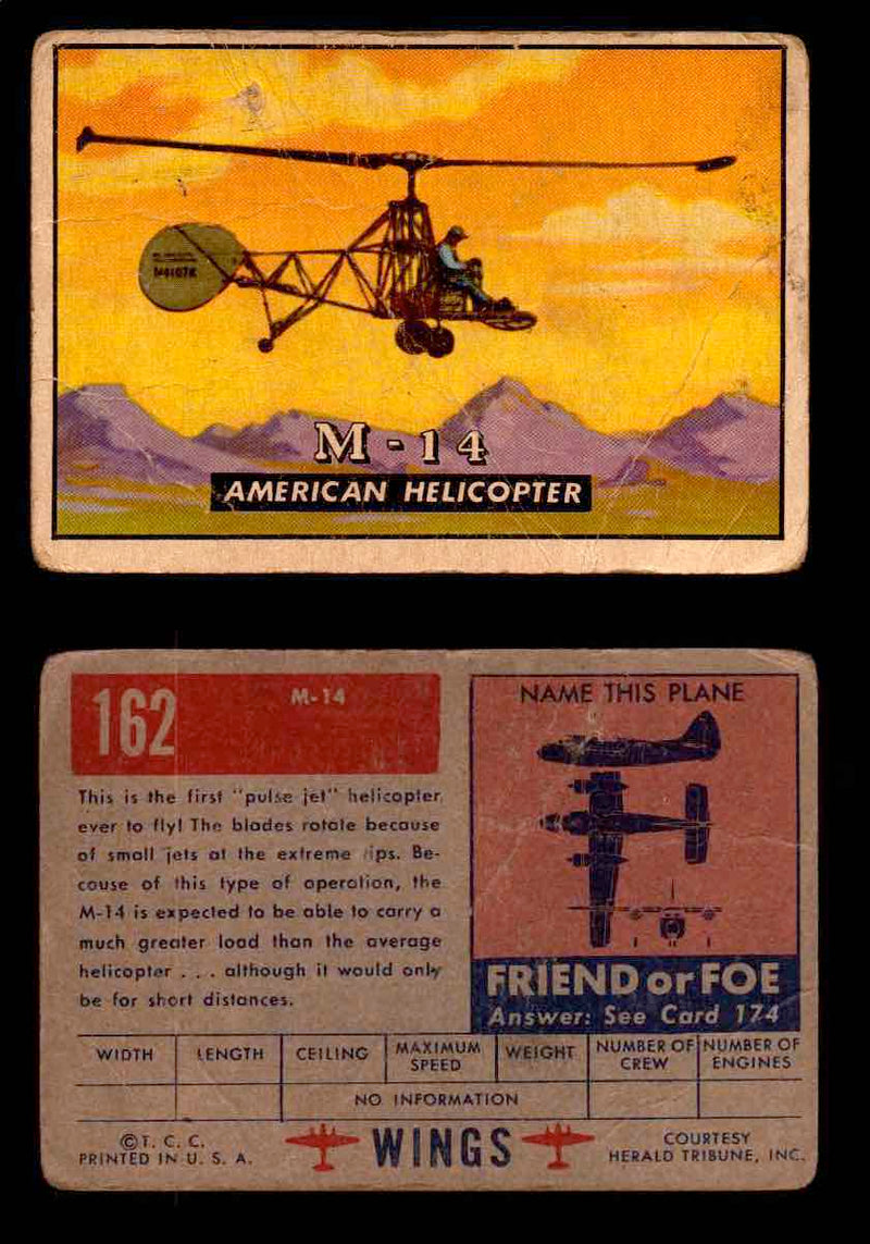 1953 Wings Topps TCG Vintage Trading Cards You Pick Singles #101-200 #162  - TvMovieCards.com