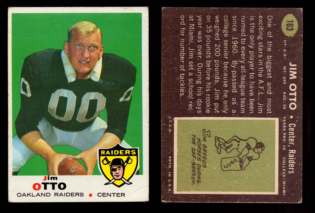 1969 Topps Football Trading Card You Pick Singles #1-#263 G/VG/EX #	163	Jim Otto (HOF)  - TvMovieCards.com