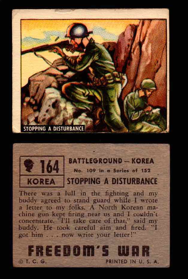 1950 Freedom's War Korea Topps Vintage Trading Cards You Pick Singles #101-203 #164  - TvMovieCards.com
