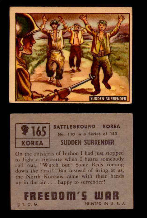 1950 Freedom's War Korea Topps Vintage Trading Cards You Pick Singles #101-203 #165  - TvMovieCards.com
