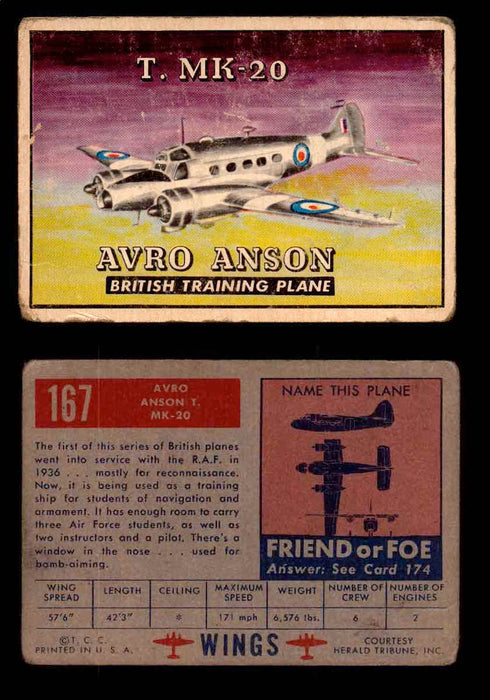 1953 Wings Topps TCG Vintage Trading Cards You Pick Singles #101-200 #167  - TvMovieCards.com