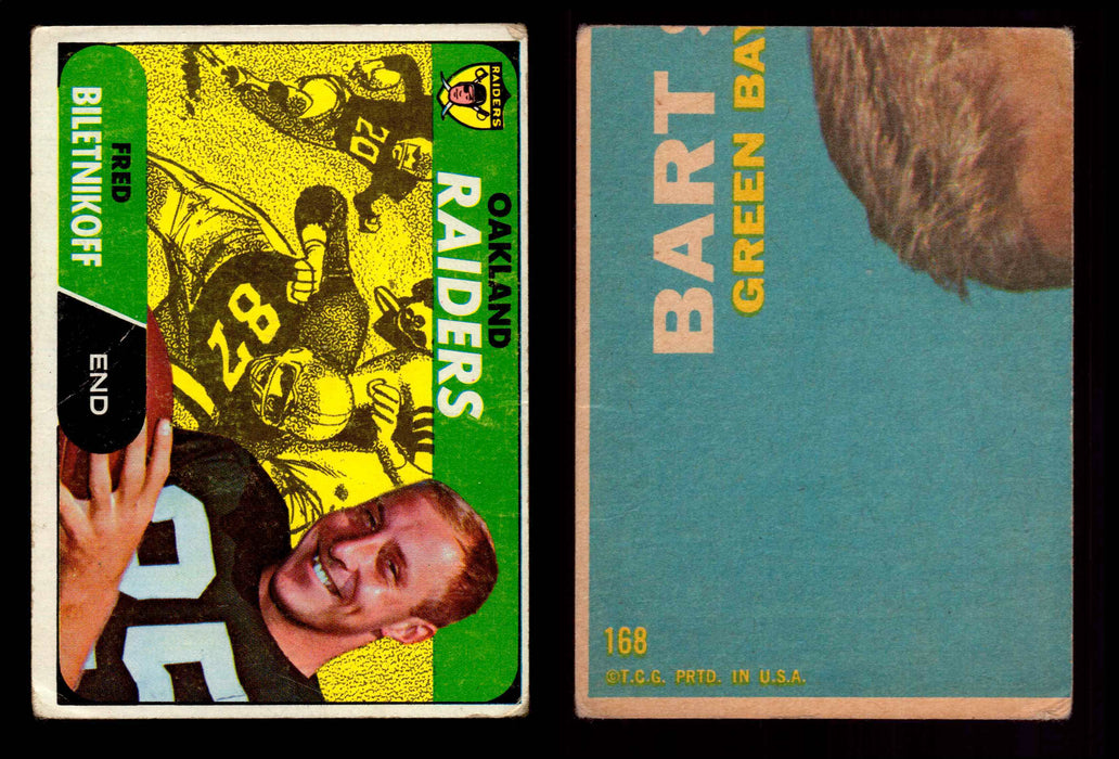 1968 Topps Football Trading Card You Pick Singles #1-#219 G/VG/EX #	168	Fred Biletnikoff (HOF) (creased)  - TvMovieCards.com