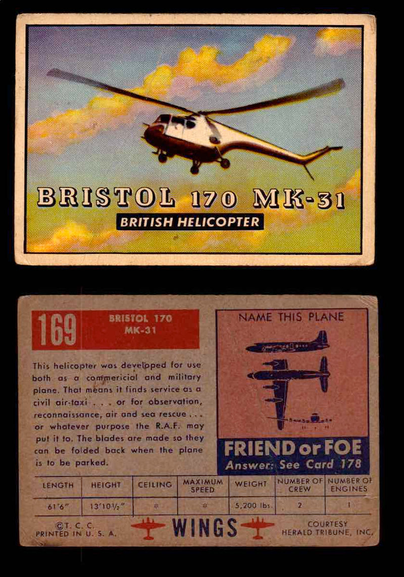 1953 Wings Topps TCG Vintage Trading Cards You Pick Singles #101-200 #169  - TvMovieCards.com