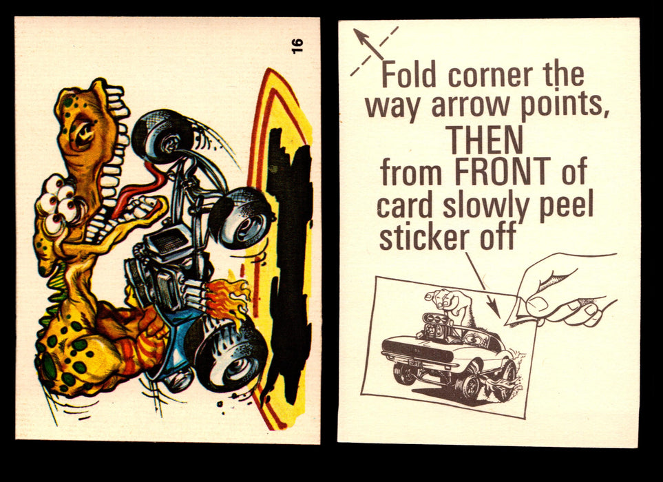 Fabulous Odd Rods Vintage Sticker Cards 1973 #1-#66 You Pick Singles #16   Five-eyed Gator Buggy  - TvMovieCards.com