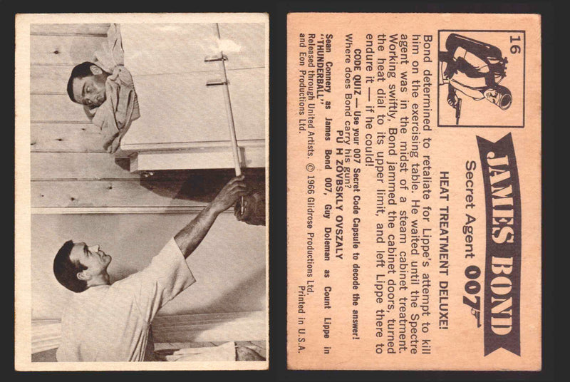 1966 James Bond 007 Thunderball Vintage Trading Cards You Pick Singles #1-66 16   Heat Treatment Deluxe!  - TvMovieCards.com