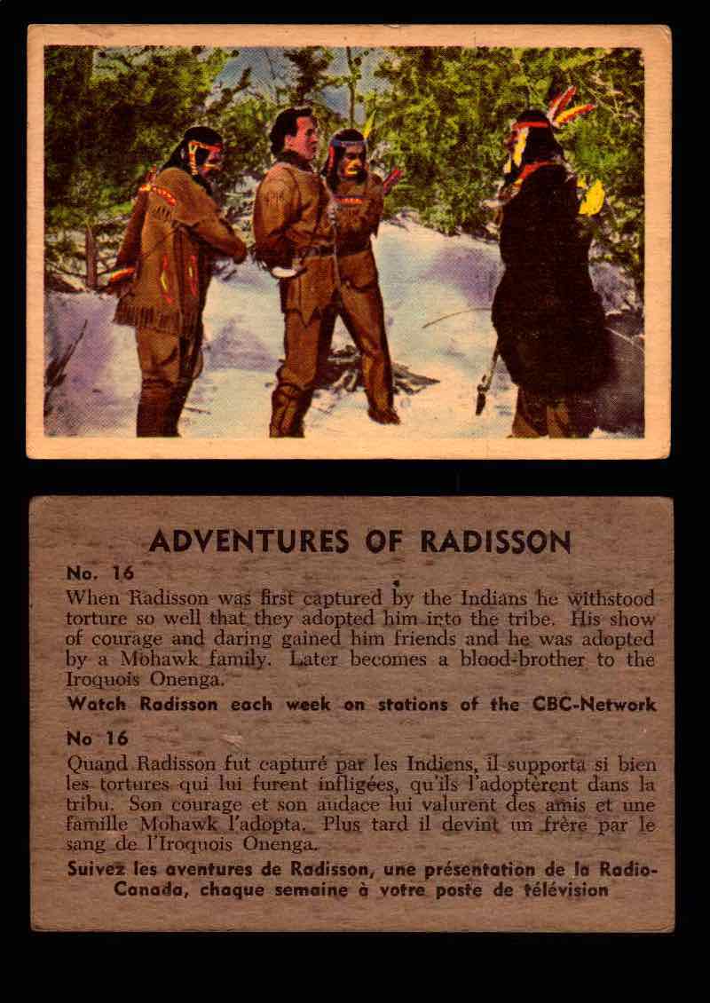 1957 Adventures of Radisson (Tomahawk) TV Vintage Card You Pick Singles #1-50 #16  - TvMovieCards.com