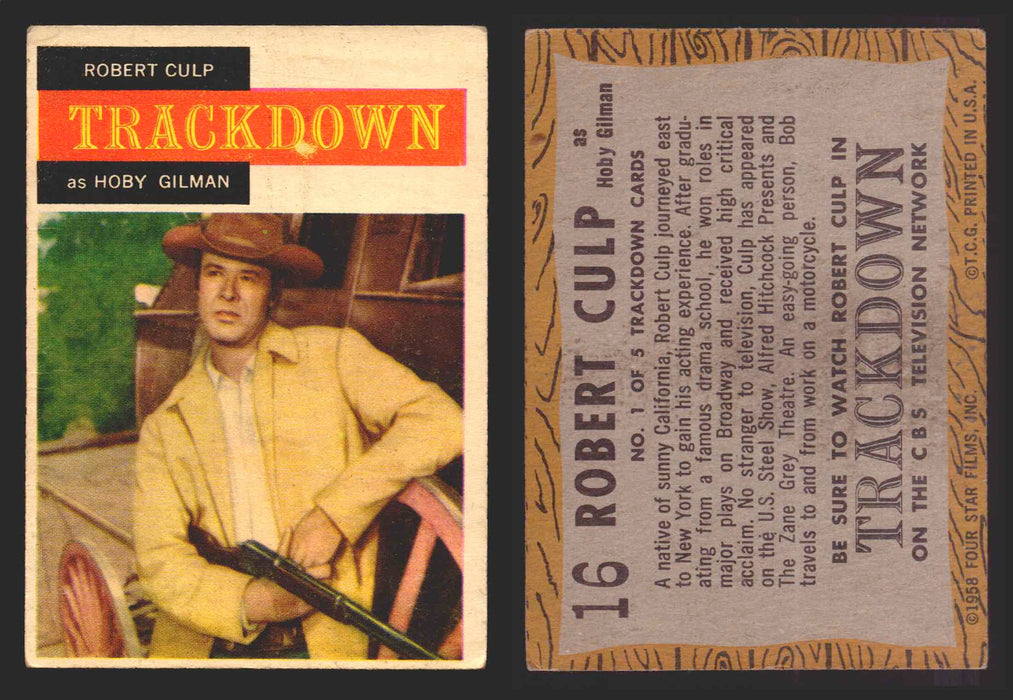 1958 TV Westerns Topps Vintage Trading Cards You Pick Singles #1-71 16   Robert Culp as Hoby Gilman  - TvMovieCards.com