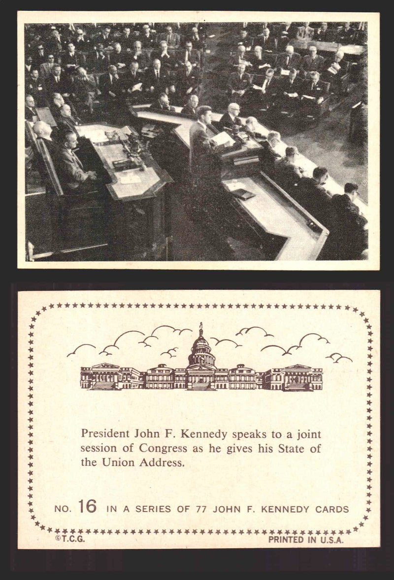1964 The Story of John F. Kennedy JFK Topps Trading Card You Pick Singles #1-77 #16  - TvMovieCards.com