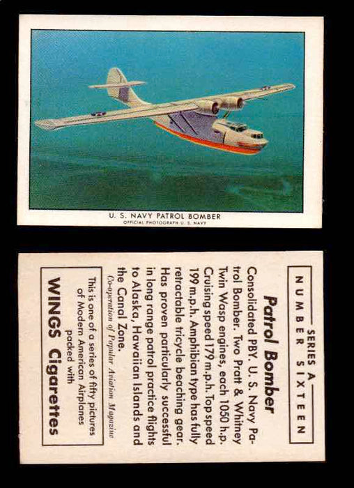 1940 Modern American Airplanes Series A Vintage Trading Cards Pick Singles #1-50 16 U.S. Navy Patrol Bomber (Consolidated PBY)  - TvMovieCards.com