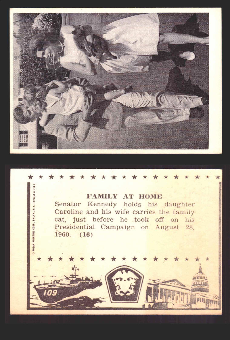 1963 John F. Kennedy JFK Rosan Trading Card You Pick Singles #1-66 16   Family at Home  - TvMovieCards.com