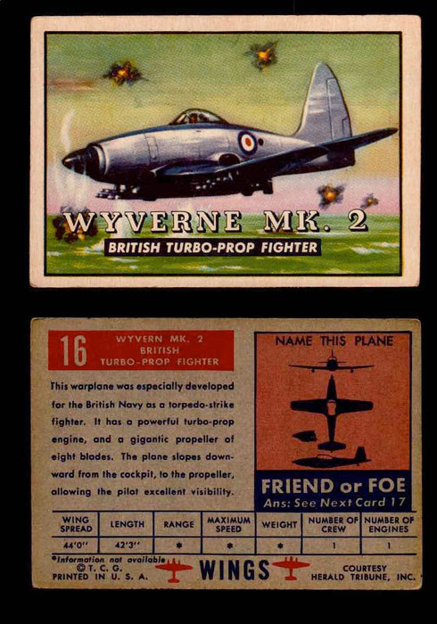 1952 Wings Topps TCG Vintage Trading Cards You Pick Singles #1-100 #16  - TvMovieCards.com