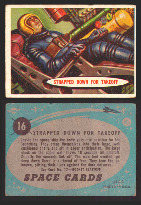 1957 Space Cards Topps Vintage Trading Cards #1-88 You Pick Singles 16   Strapped Down for Takeoff  - TvMovieCards.com