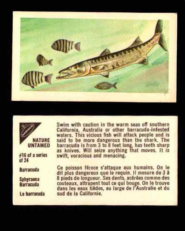 Nature Untamed Nabisco Vintage Trading Cards You Pick Singles #1-24 #16 Barracuda  - TvMovieCards.com