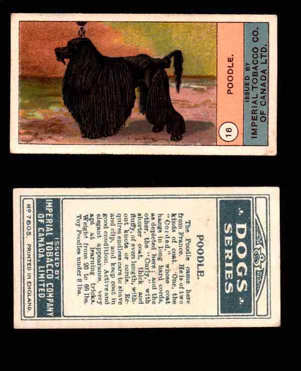 1924 Dogs Series Imperial Tobacco Vintage Trading Cards U Pick Singles #1-24 #16 Poodle  - TvMovieCards.com