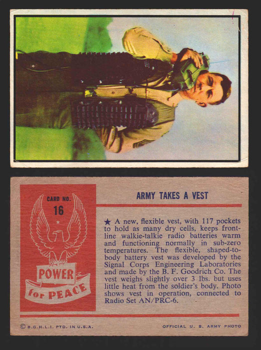 1954 Power For Peace Vintage Trading Cards You Pick Singles #1-96 16   Army Takes A Vest  - TvMovieCards.com