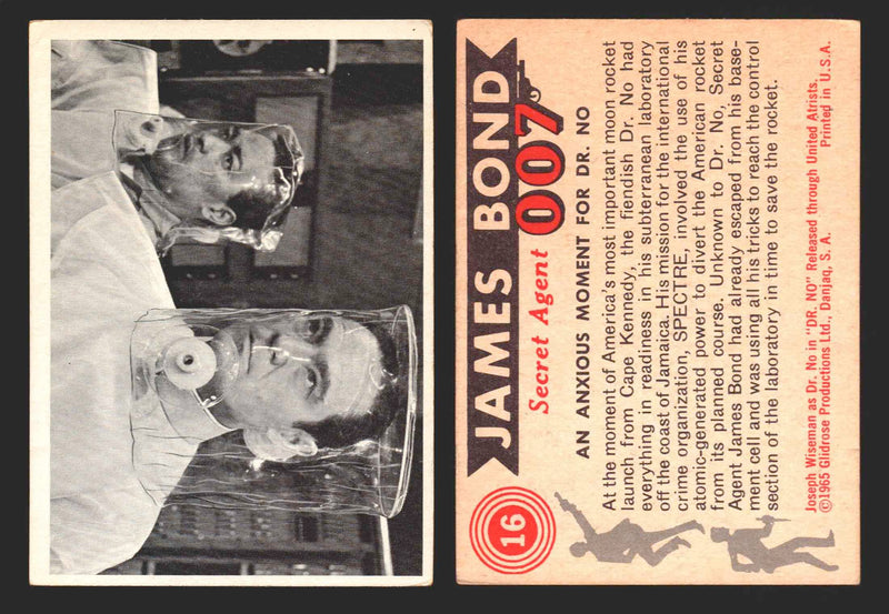 1965 James Bond 007 Glidrose Vintage Trading Cards You Pick Singles #1-66 16   An Anxious Moment For Dr. No  - TvMovieCards.com