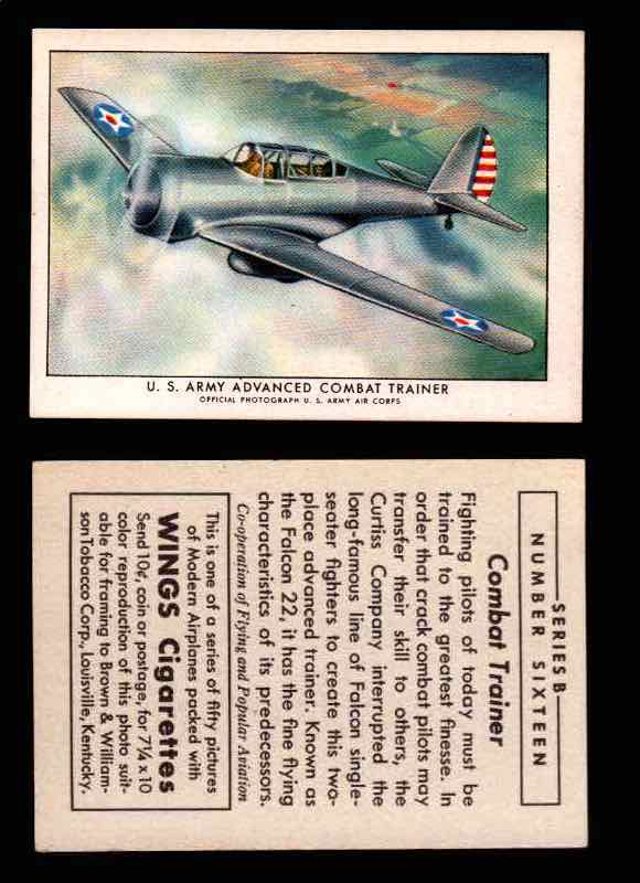 1941 Modern American Airplanes Series B Vintage Trading Cards Pick Singles #1-50 16	 	U.S. Army Advanced Combat Trainer  - TvMovieCards.com