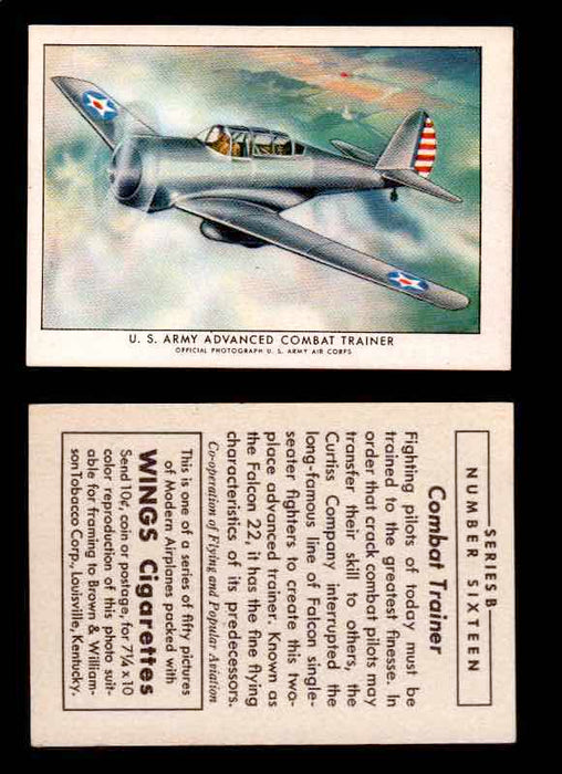 1941 Modern American Airplanes Series B Vintage Trading Cards Pick Singles #1-50 16	 	U.S. Army Advanced Combat Trainer  - TvMovieCards.com
