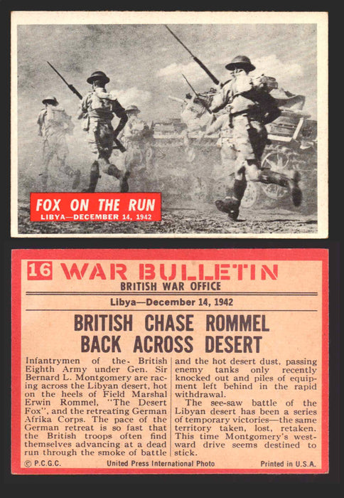 1965 War Bulletin Philadelphia Gum Vintage Trading Cards You Pick Singles #1-88 16   Fox On The Run  - TvMovieCards.com