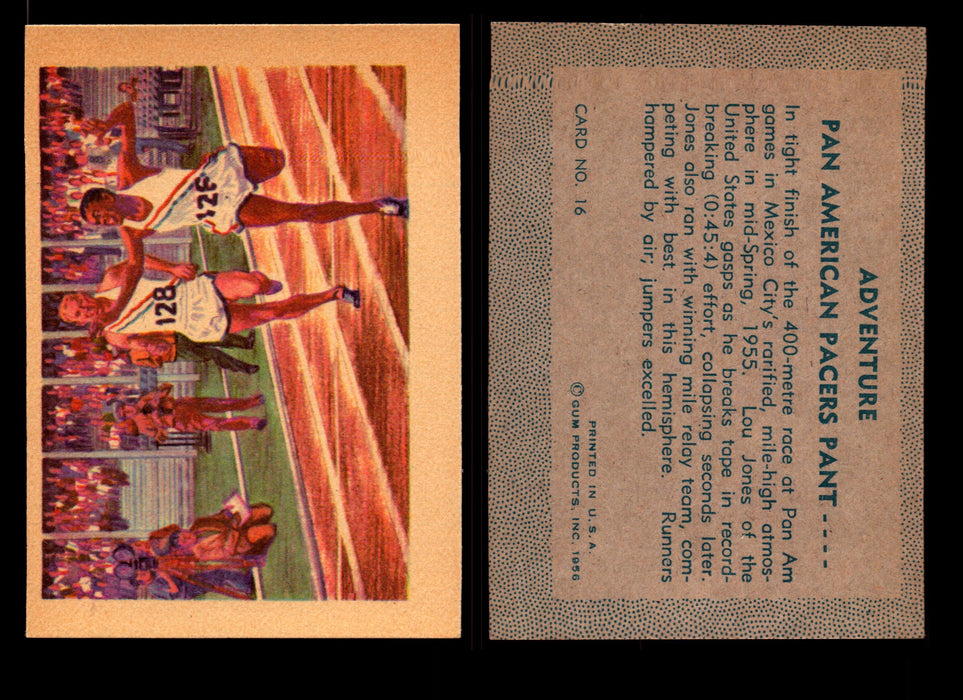 1956 Adventure Vintage Trading Cards Gum Products #1-#100 You Pick Singles #16 Pan American Games  400 Metre  - TvMovieCards.com