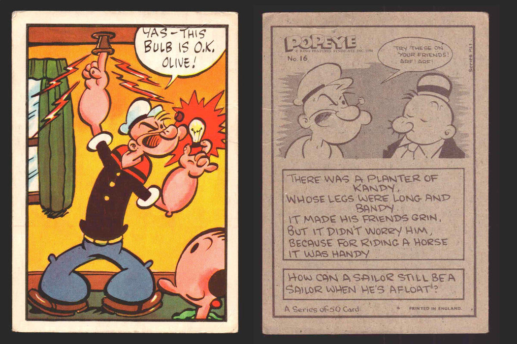 1959 Popeye Chix Confectionery Vintage Trading Card You Pick Singles #1-50 16   Yas - This bulk is OK    Olive!  - TvMovieCards.com