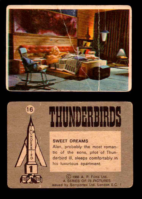 Thunderbirds Vintage Trading Card Singles #1-72 Somportex 1966 #16  - TvMovieCards.com