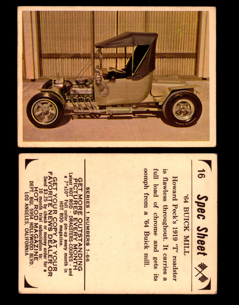 1965 Donruss Spec Sheet Vintage Hot Rods Trading Cards You Pick Singles #1-66 #16  - TvMovieCards.com