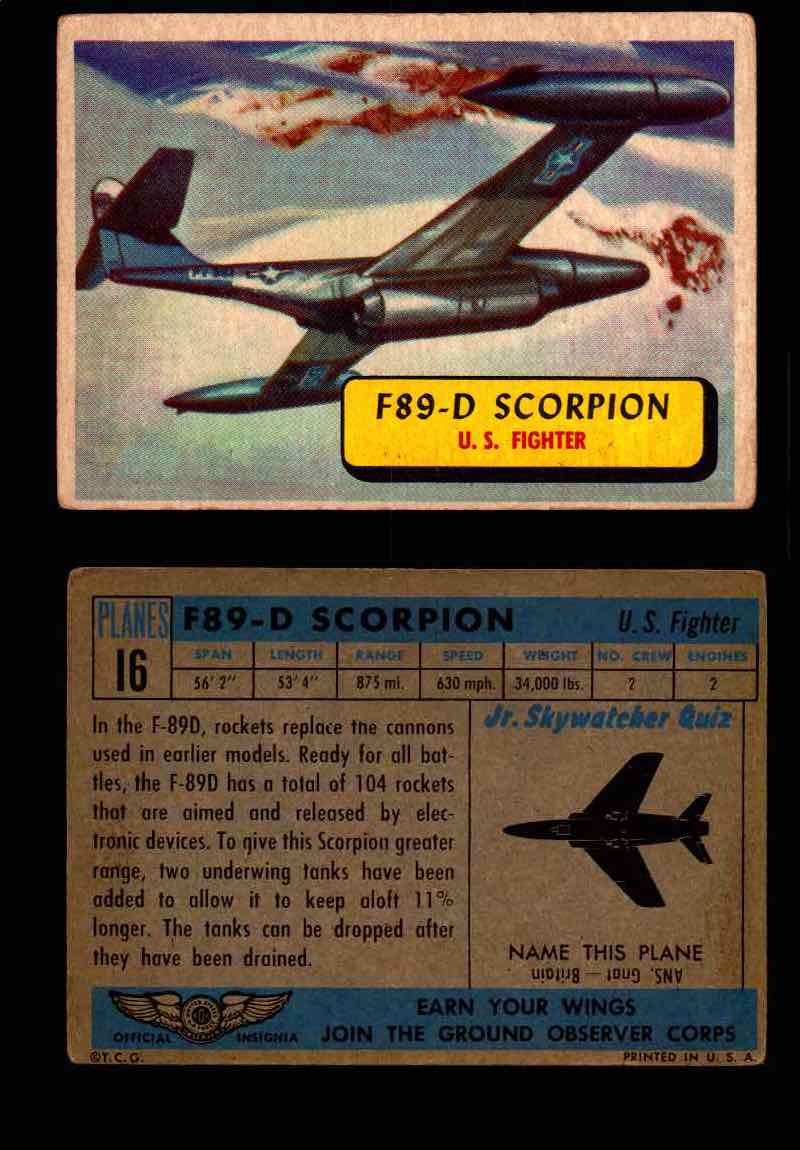 1957 Planes Series I Topps Vintage Card You Pick Singles #1-60 #16  - TvMovieCards.com