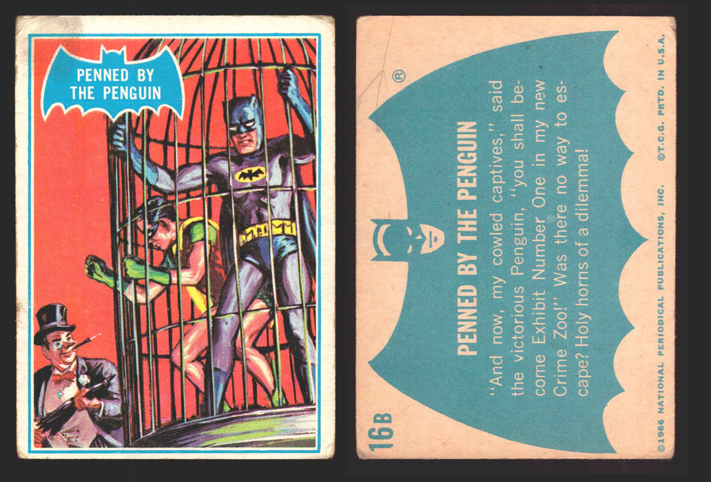 1966 Batman Puzzle B (Blue Bat) Vintage Trading Card You Pick Singles #1B-44B #16  - TvMovieCards.com