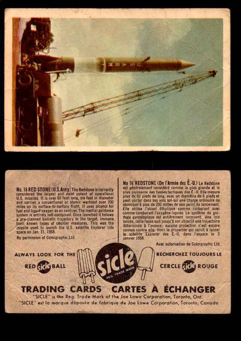 1959 Sicle Aircraft & Missile Canadian Vintage Trading Card U Pick Singles #1-25 #16 Red Stone  - TvMovieCards.com